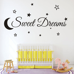 昆尚跨境新款英文SWEET DREAMS創意牆貼客廳臥室兒童房貼畫 KS186