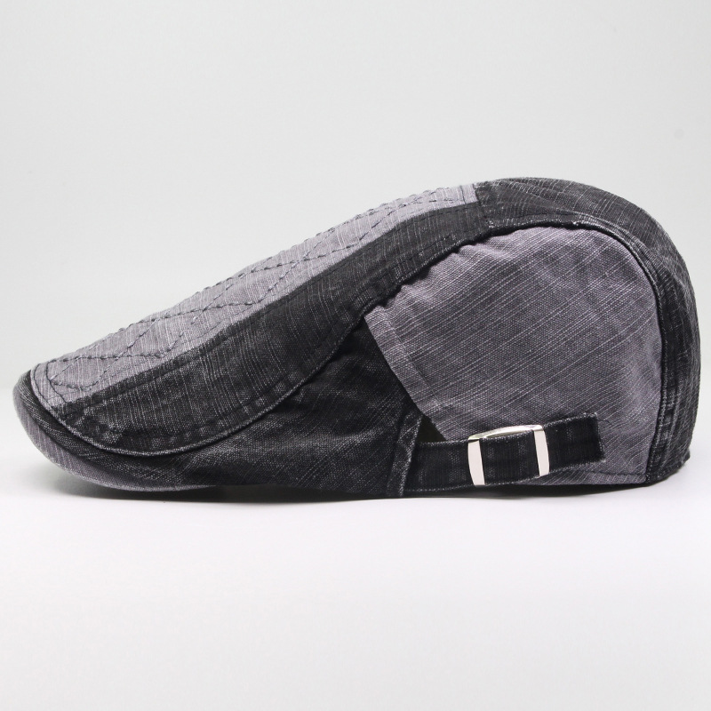 Gespleißter Entenschnabelhut aus reiner Baumwolle, schattenspendende Sonnenschutz-Baskenmütze, modischer und lässiger Herrenhut_voghion.com