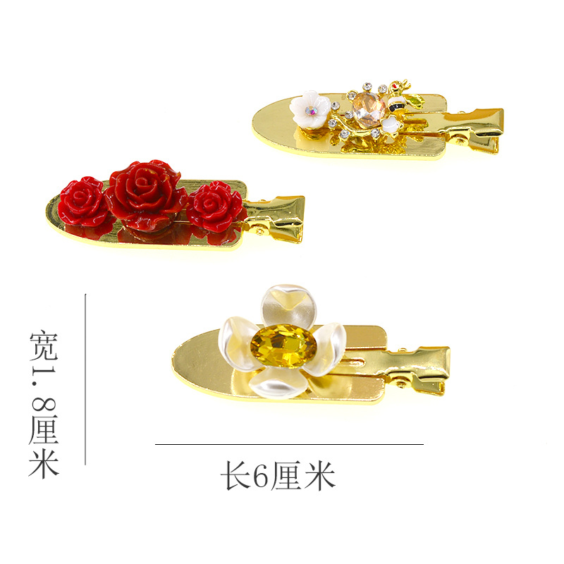 Kleine Schaufel Haars Pange Gold 2020 Koreanische Einfache Goldene Glänzende Haars Pange Personal Isierte Internet-promi-retro-clip Seiten Clip display picture 7