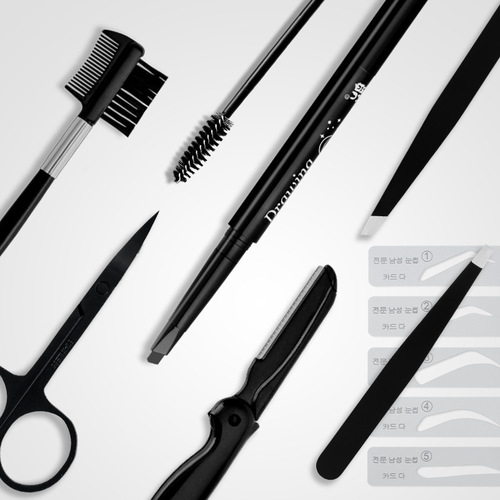 Men's special eyebrow trimming set for beginners, professional eyebrow pencil, waterproof and sweat-proof, natural black eyebrow trimmer, eyebrow powder