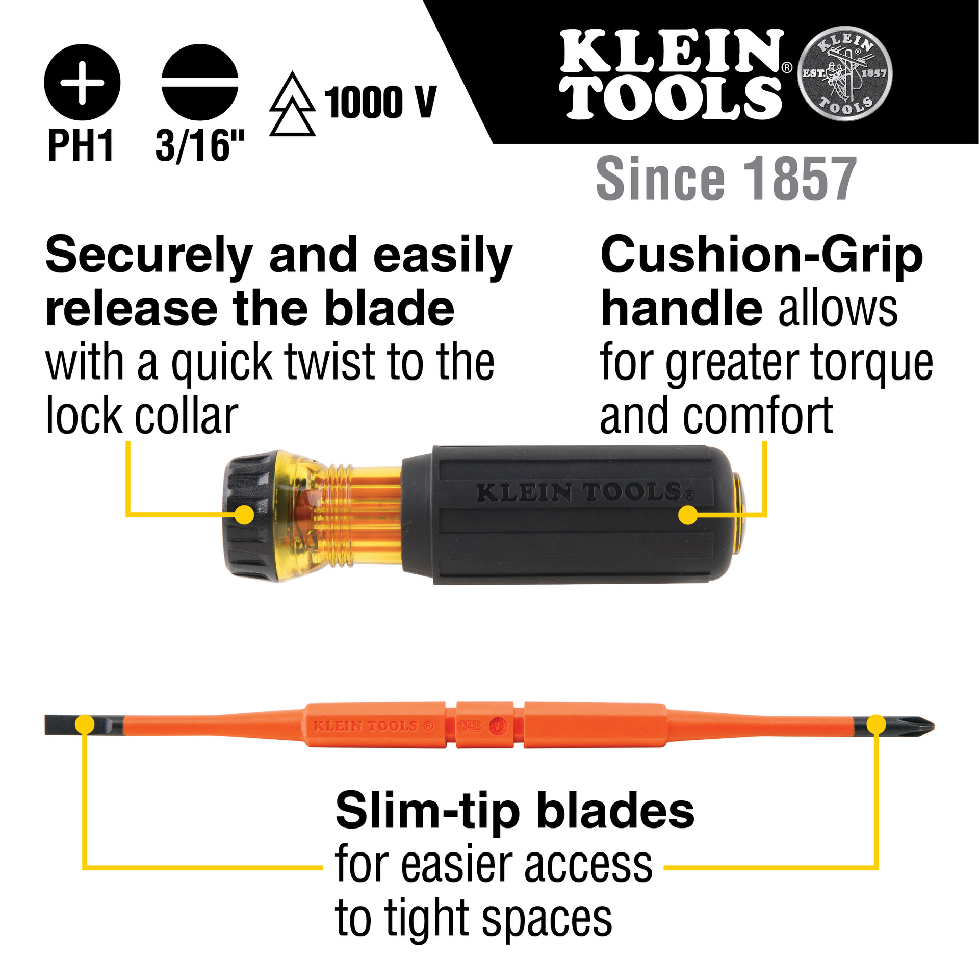 klein tools 32293ʽԵ˿21  1/4Ӣ 1KV