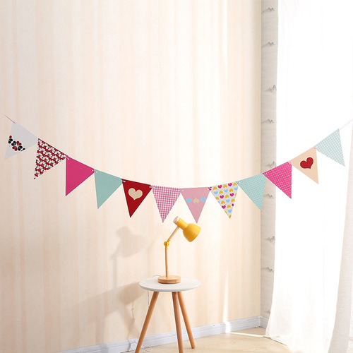 Festival Party Decorations Birthday Banner Triangle Hanging Flags Wedding Theme Party Background Decoration Props Wholesale