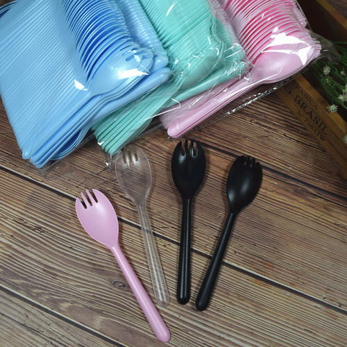 Disposable plastic spoon and fork, sand-roughened cake fork, dessert spoon, fruit salad fork, Western pastry spoon, bulk wholesale