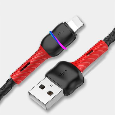 龙纹编织炫彩带呼吸灯数据线 适用于苹果安卓TYPE-C华为快速充电|ru