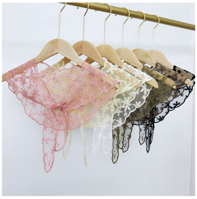 Lace Embroidery Flower Triangle Scarf  Spring And Summer Korean Fashion Scarf Headband Decoration Wholesale Nihaojewelry display picture 2