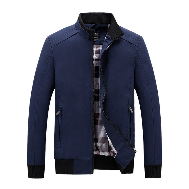 Spring and autumn thin men’s stand collar cotton wash coat casual versatile jacket man