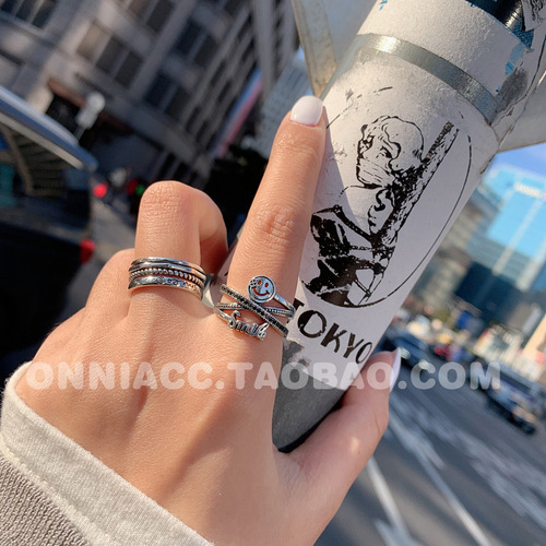 925 Sterling Silver Roman Numeral Open Finger Ring Women's Simple Ins Trendy Internet Popular Minimalist Vintage Ring