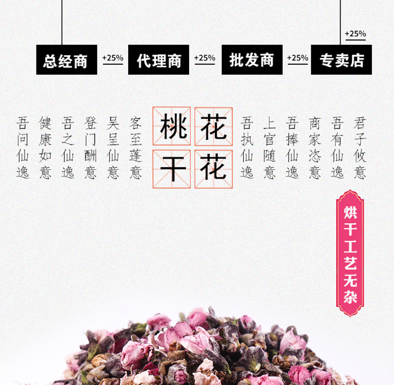 Dried Peach Blossom Tea Tao Hua 桃花 500g Loose Herbal Flower Tea for Daily Infusions key features