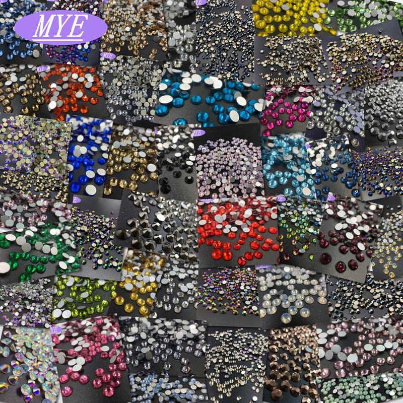 Cross-Border Boutique Imitation Austrian Crystal Glass Flats-Bottomed Rhinestones, Manicure Diamonds, Nails, Round Handmade DIY Jewelry Accessories