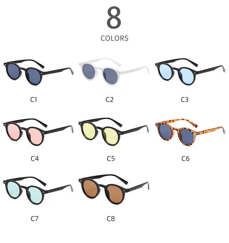 Round Frame Glasses Style Travel Occasion Fashion Solid Color PC UV400 Protection Round Frame Full Frame Women's Sunglasses