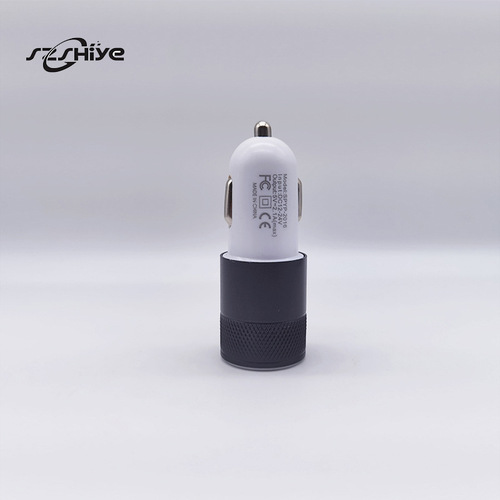 Metal Dual USB Aluminum Car Charger 2.1A Fast Charging for Tablets and Smartphones Car Charger Small Steel Cannon Car Charger