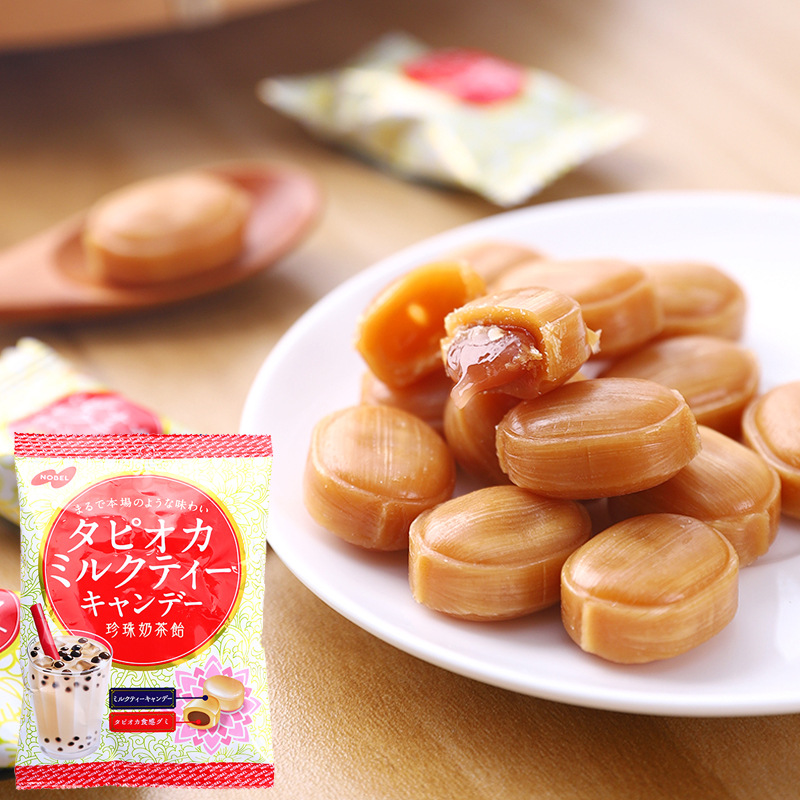 日本諾貝爾nobel進口零食珍珠奶茶味糖果零食糖果