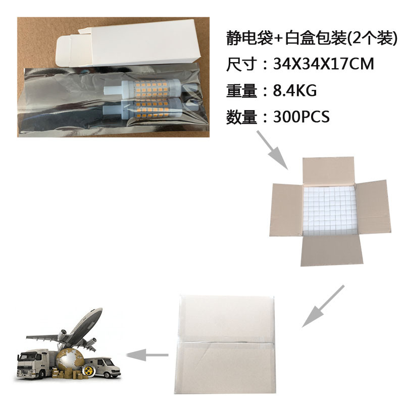 R7S 5W 220v 装箱示意图