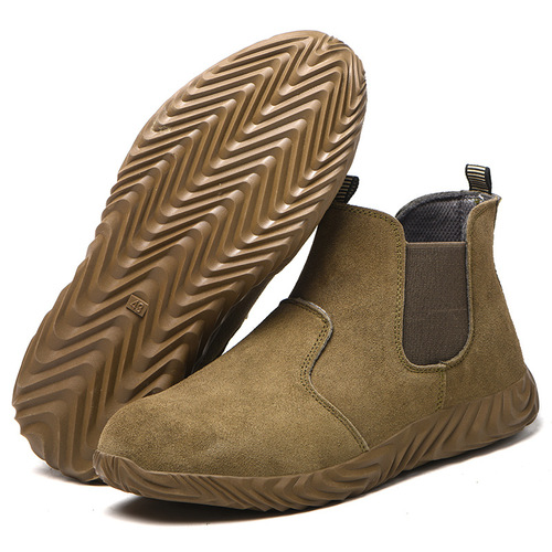 Cross-border new welding labor protection shoes, anti-smash, anti-puncture, anti-slip, steel toe mid-top safety protective shoes, labor protection shoes