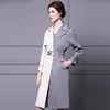 Design sense， color matching， British waist down， slim mid length women’s coat