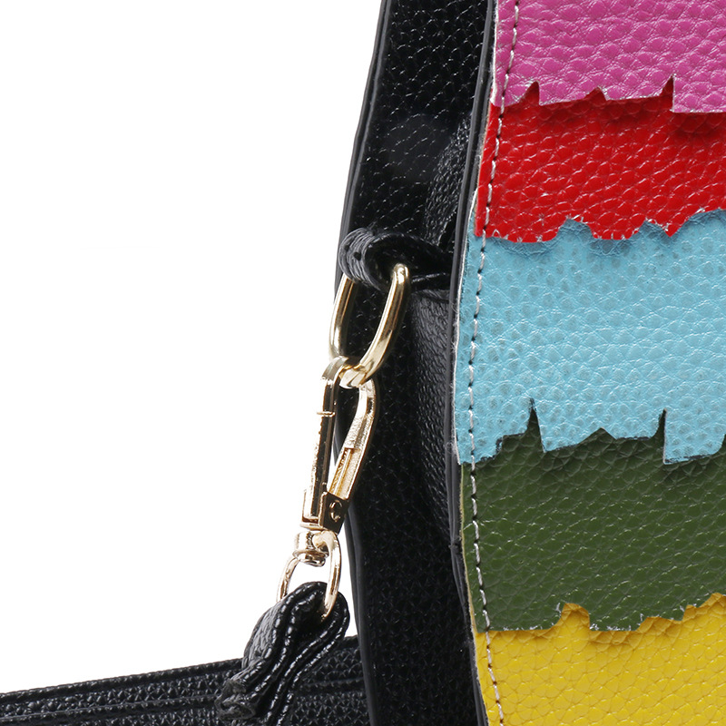 Hot Selling Fashion New Creative Hit Color Cute Cartoon Rainbow Color Stitching Pu Pony Crossbody Bag Shoulder Bag Nihaojewelry Wholesale display picture 4