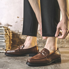 Dropshipping men's shoes autumn new Korean style trendy casual shoes with increased height business leather shoes for men 6911-J