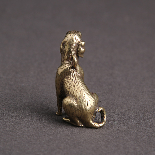 Brass Chinese Zodiac Dog Cute Fortune Keychain Pendant Rural Dog Bag Chain Earrings Wholesale from Street Vendors