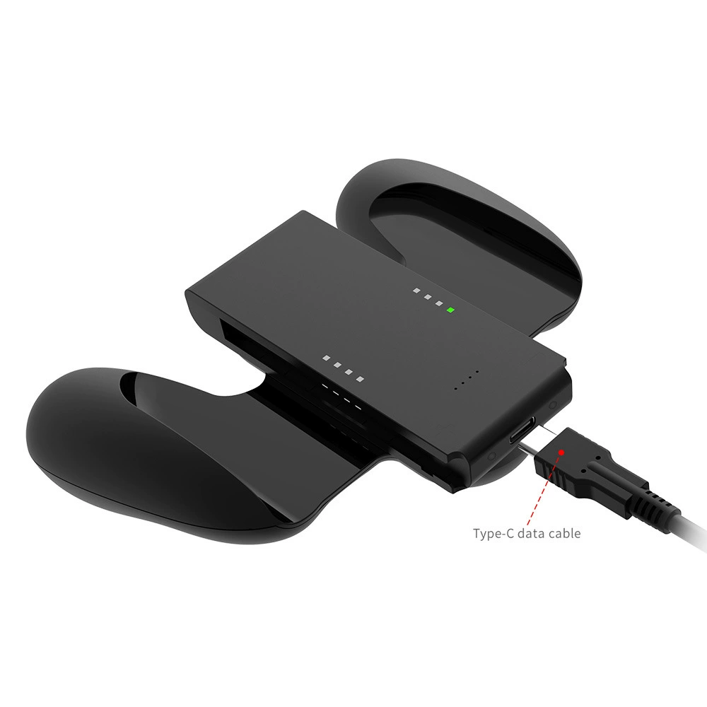 Ручка для Switch с зарядкой, держателей Joy-Con, маленькая рукоятка с задним зажимом, аккумулятор для Switch, 2000 мАч