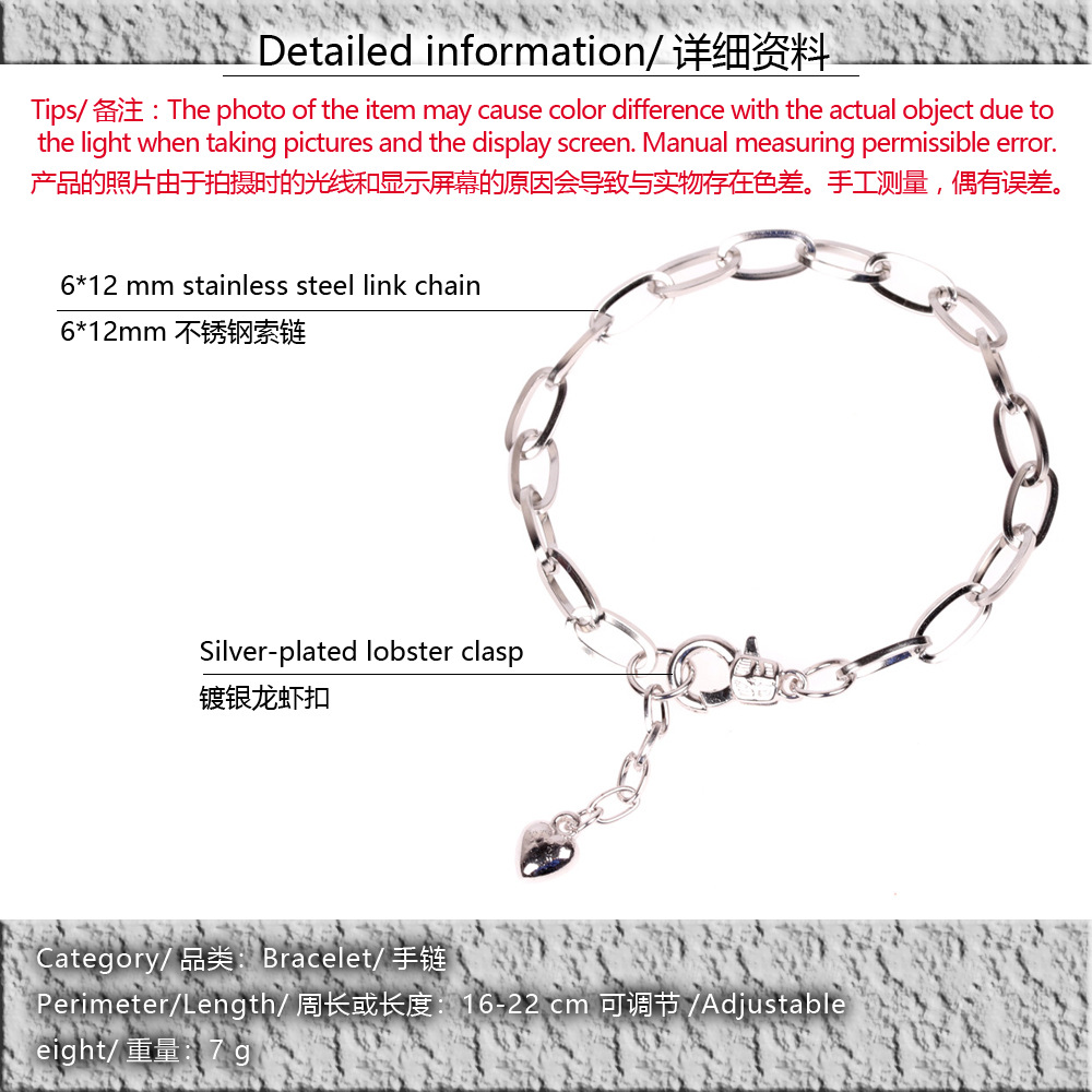 Fashion Color-protected Electroplated Hip Hop Style Cross Chain Love Bracelet Nihaojewelry Wholesale display picture 9