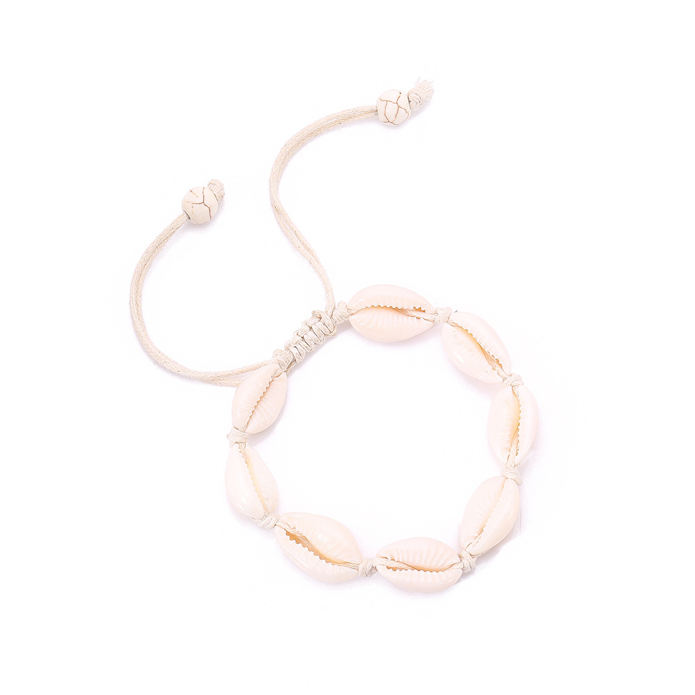2PCS Schmuck Muschel handgewebt personalisierte Armband böhmischen Stil kreative Handarbeit_voghion.com