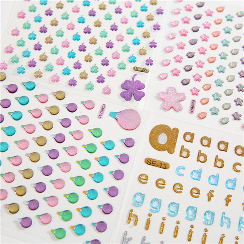 Children's diamond shiny stickers alphanumeric glitter stickers handbook photo album decorative stickers cross-border
