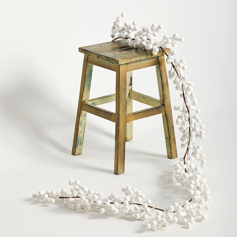 Navidad fruta roja fruta dorada fruta blanca caña decoración de Navidad colgar simulación de fruta decoración caña colgar puerta de escalera