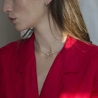 以色列小众项链女锁骨链ins性冷淡风简约chocker镀18k金necklaces