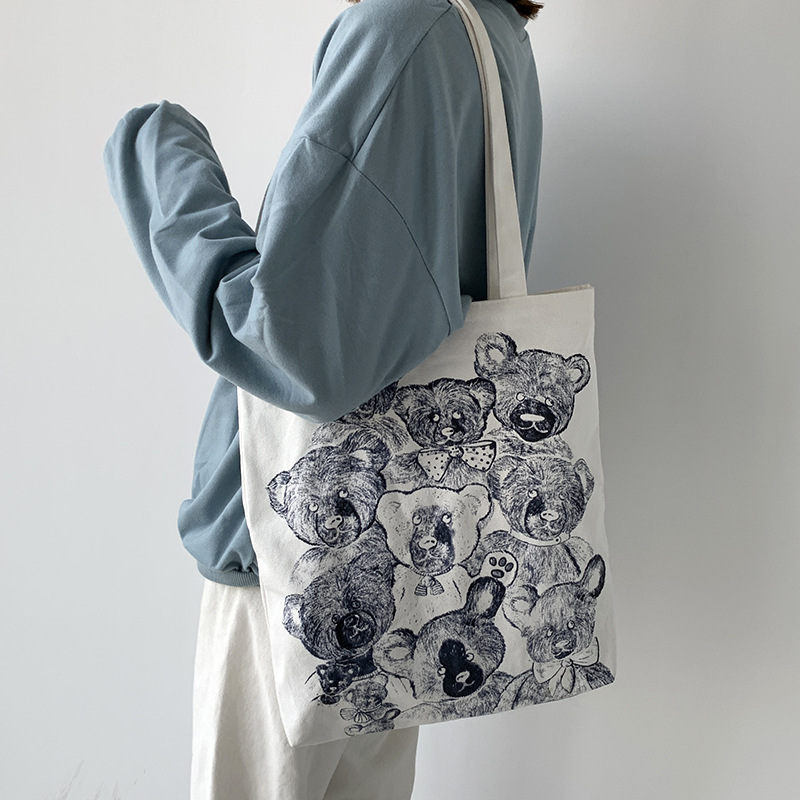 Nueva bolsa de lona de las mujeres de hombro coreano harajuku ulzzang japonés estudiante de viaje bolsa de lona de una sola pieza de entrega