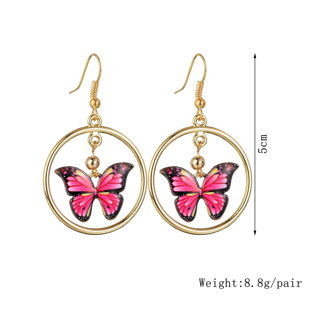 Cute Gradient Painted Butterfly Earrings display picture 1