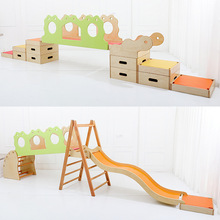 新款攀爬架早教儿童感统体能训练器材运动星月波浪滑梯教具
