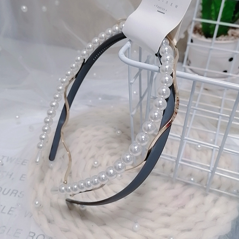 Three-piece Headband South Korea Simple Exquisite Pearl Head Buckle Korean Wave Hair Hoop Wholesale Nihaojewelry display picture 6