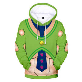 跨境新款JOJO的奇妙冒险3d角色服印花带帽卫衣 一件代发 支持