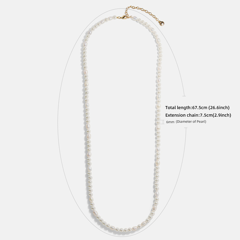Korean Pearl Long Money Chain Simple Sweater Chain Large Pearl Beaded Necklace Wholesale display picture 1