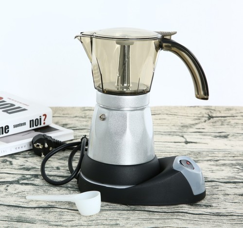 European plug-in coffee appliance office coffee pot Italian coffee machine convenient aluminum electric heating electric moka pot
