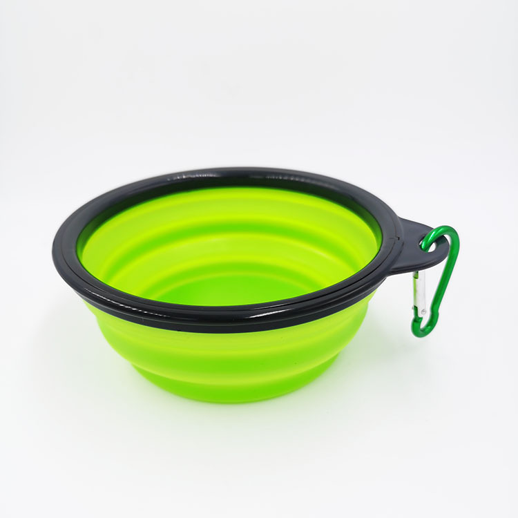 TPE pequeño tamaño plegable PET tazón de silicona perro gato agua fuera gancho portátil comida tazón mascota vajilla