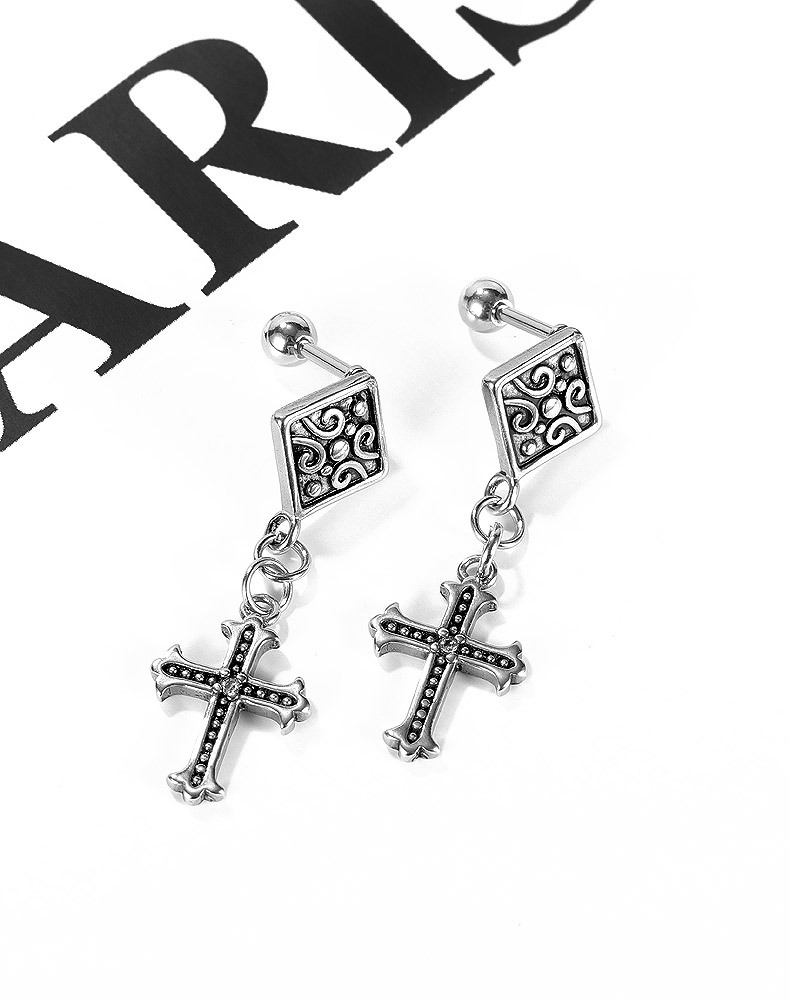 Boucles D&#39;oreilles Personnalisées Rétro En Acier Titane Pour Hommes display picture 6