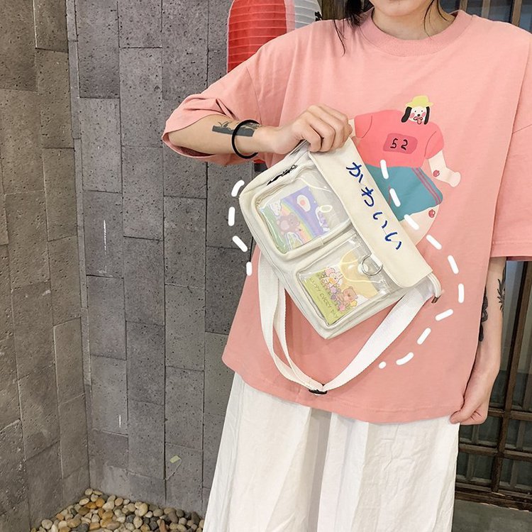 Cute Cartoon Transparent Canvas Bag Korean Chic Student Wild Class Package Wholesale Nihaojewelry display picture 40
