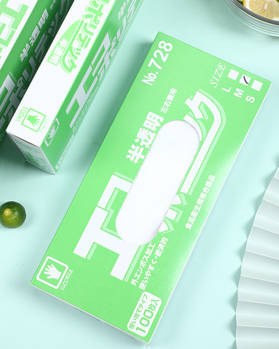 Japan KOMEKI.728. Color box removable catering gloves food grade CPE thickened disposable gloves