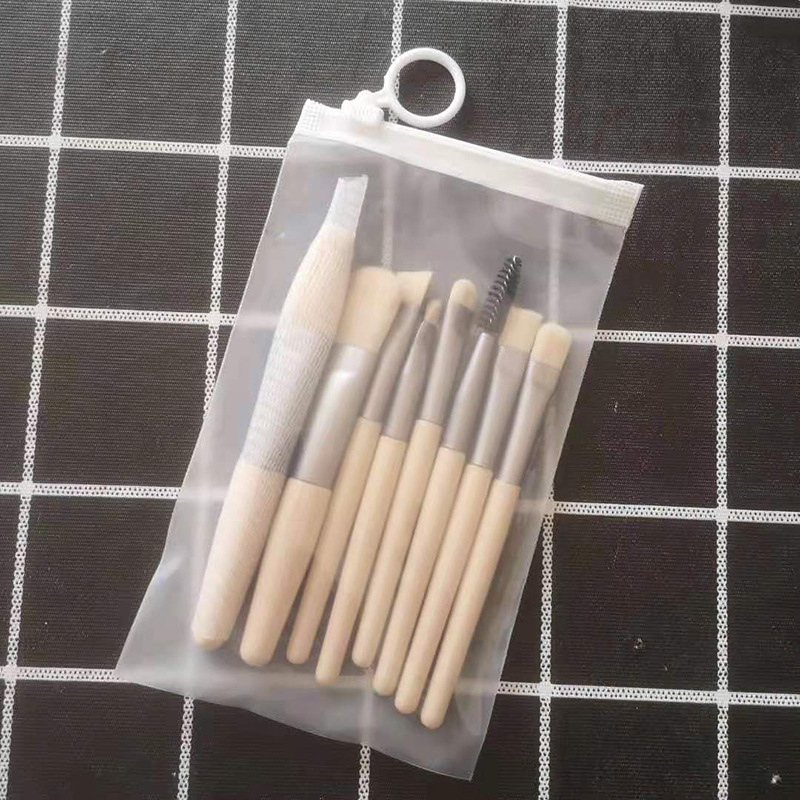 New 8 Mini Makeup Brush Set Portable Matte Soft Hair Eye Shadow Brush Cross Border Beauty Tools Brush Storage Bag