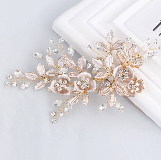Korean Style Inlaid Rhinestone Pearl Insert Comb Alloy Bridal Hairpin display picture 3