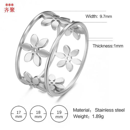 European and American fashionable fashion rings Amazon simple fashion temperament flower petals hollow ring for women