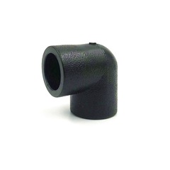 Black HDPE equal diameter elbow with inner and outer threads, direct connection 4-inch HDPE water supply hot melt pipe spigot fitting