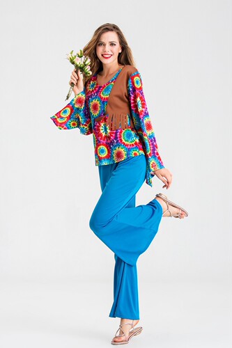 Hippie Halloween 80s trendy men's and women's costumes, men's and women's masquerade role costumes, stage costumes