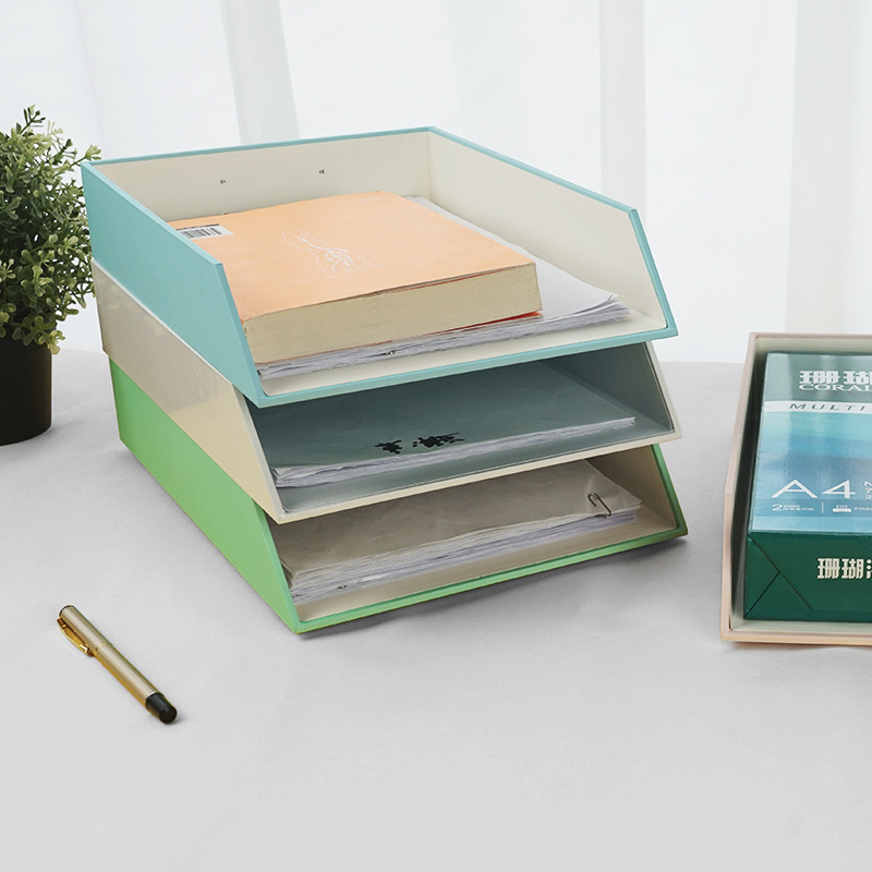 硬紙板文件盤 現代簡約辦公室資料檔案收納文件架文件盤定制批發