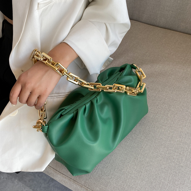 Women's Medium Pu Leather Solid Color Streetwear Cloud Shape Lock Clasp Underarm Bag display picture 31