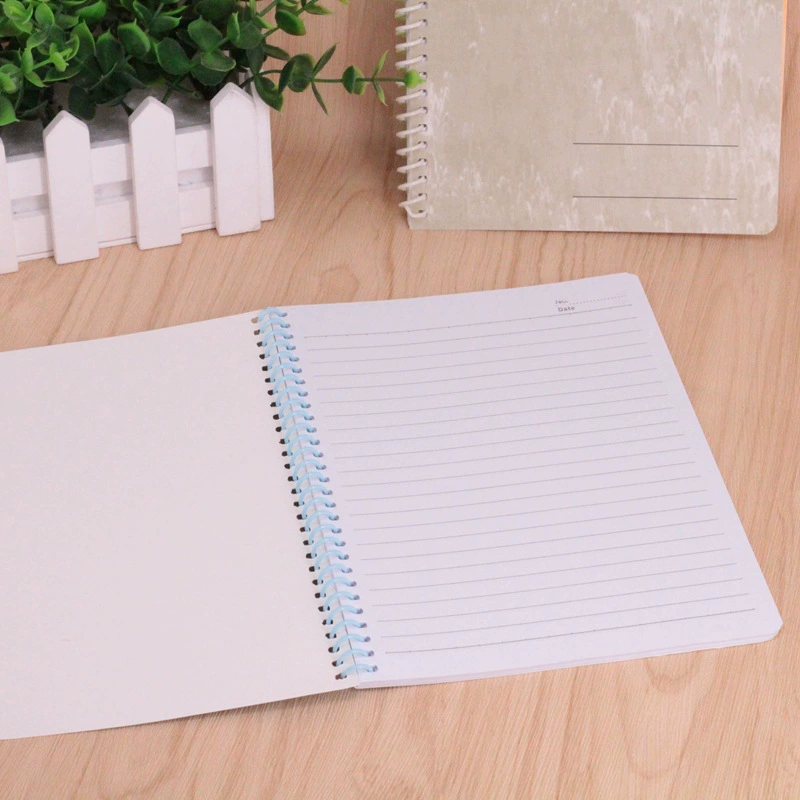 Coil spiral notebook, sizes A4 A5 A6 A7 B5, 40–100 pages, lined ruled, random cover color