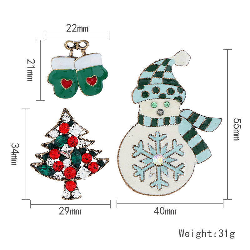 Hot-selling Christmas Snowman Brooch Set display picture 1