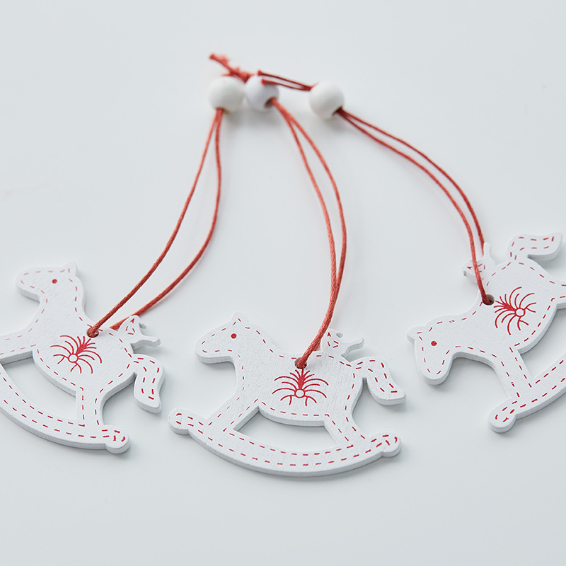 Navidad copo de nieve colgante de estrella de cinco puntas caja set 12 piezas pony colgante de árbol de Navidad decoración blanca roja