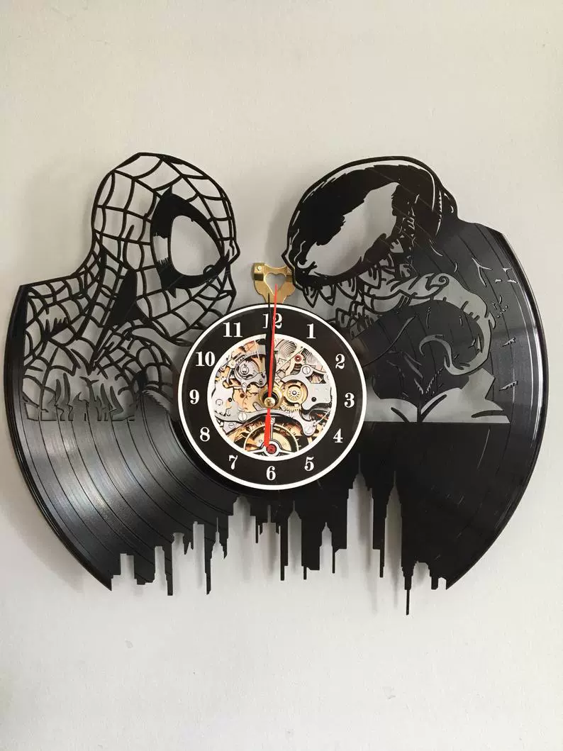 Черный Spider-Man и Venom креативный кинематографический Винкейн часы LED ночник Spider Man Venom
